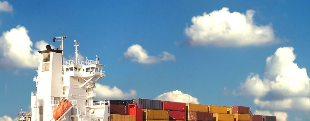 Cargo Ship Container In Ocean