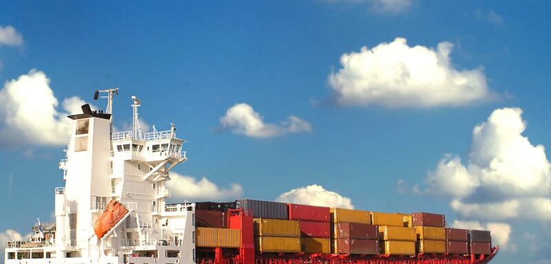 Cargo Ship Container In Ocean