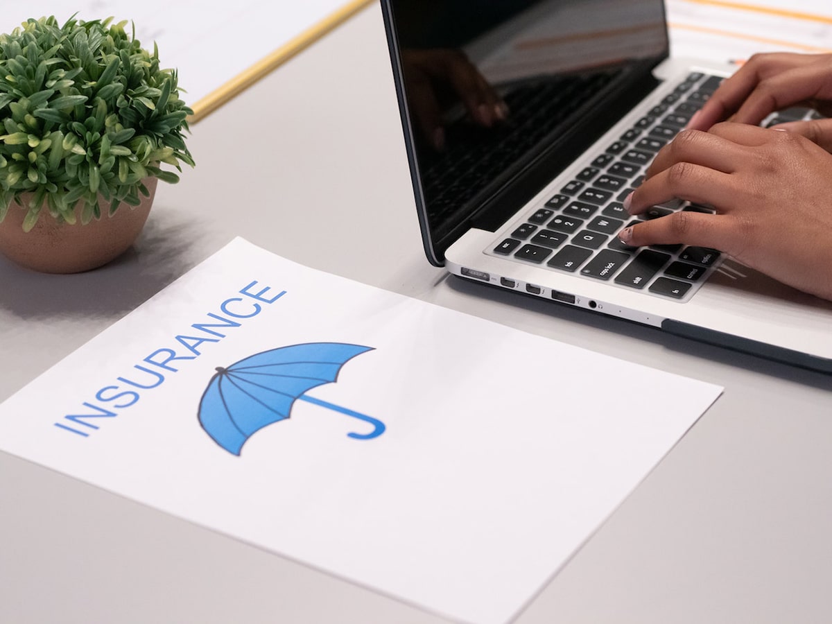 Insurance Laptop Umbrella Drawing