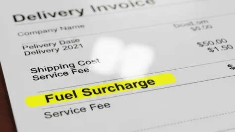Fuel surcharges invoice